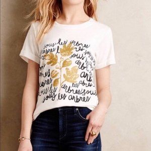 Anthropologie French Graphic t-shirt Featuring Linda & Harriett
